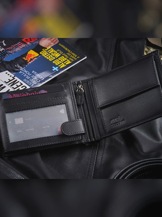 Кожен Мъжки Портфейл с RFID Черен