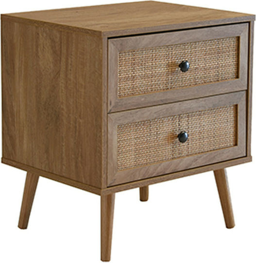 Ammos Wooden Natural - Rattan 50x39x54.8cm Ammos Wooden Natural - Rattan 50x39x54.8cm