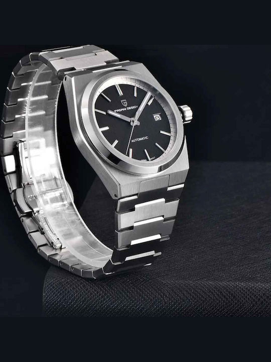 Pagani Design Ceas Barbatesc 40mm Automat cu Brățară din Metal Argintie