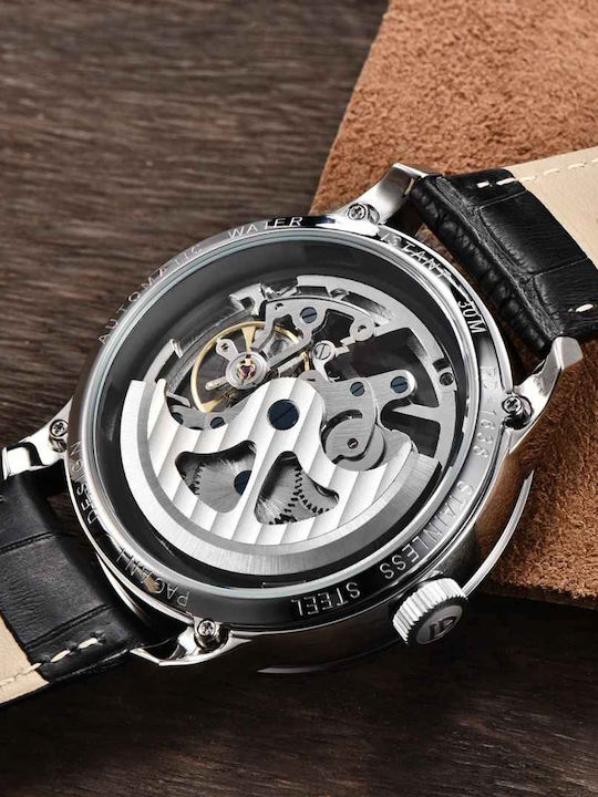 Pagani Design Ceas Barbatesc 43mm Automat cu Curea din Piele Bej