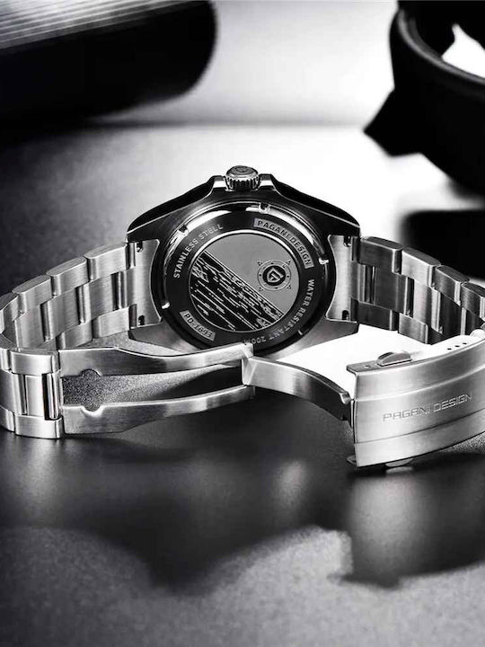 Pagani Design Ceas Barbatesc 42mm Automat cu Brățară din Metal Argintie