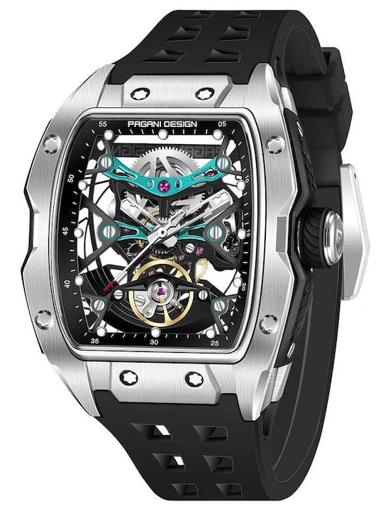 Pagani Design Ceas Barbatesc 42mm cu Baterie cu Brățară din Metal Argintie