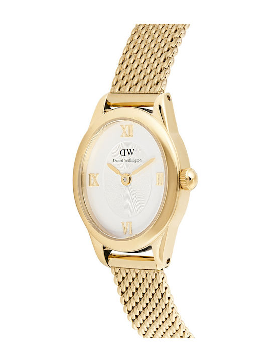 Daniel Wellington Γυναικείο Ρολόι Μπαταρίας με Χρυσό Μεταλλικό Μπρασελέ