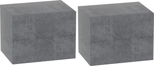 Κομοδίνα Ξύλινα Γκρι 2τμχ 40x29x30cm 831-962V00GY