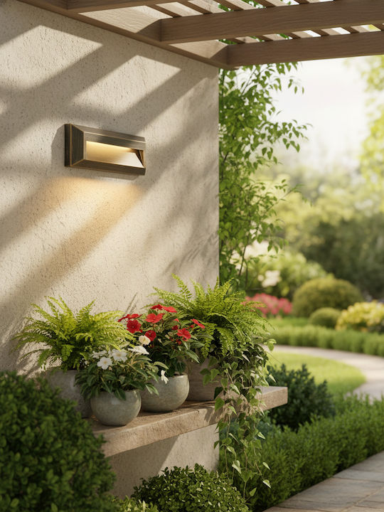 Aca SLIM32 Wall-Mounted Outdoor LED Ceiling Lamp IP65 2W with Warm White Light 23x8x2.7cm