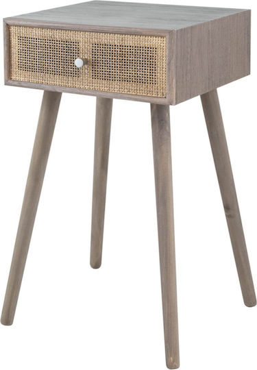 Artekko Cons Καφέ Mdf Κονσόλα Ψάθα 40x37x70 Cm 40cm X 37cm X 70cm