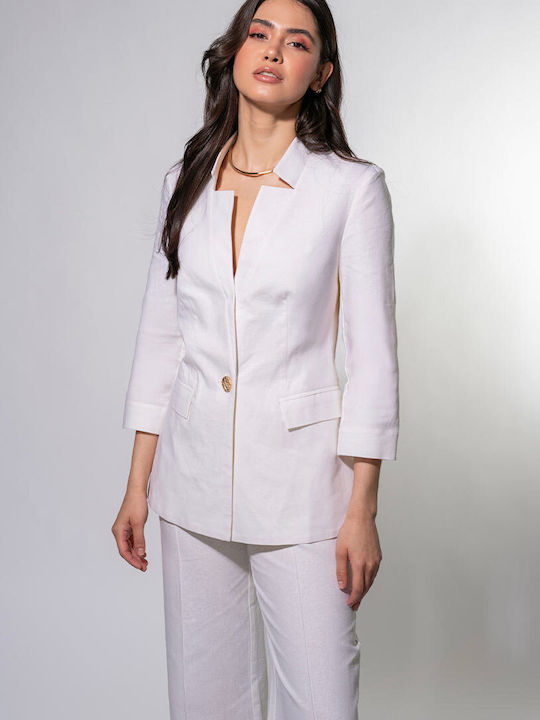 Hermosa Matilde Γυναικείο Σακάκι White