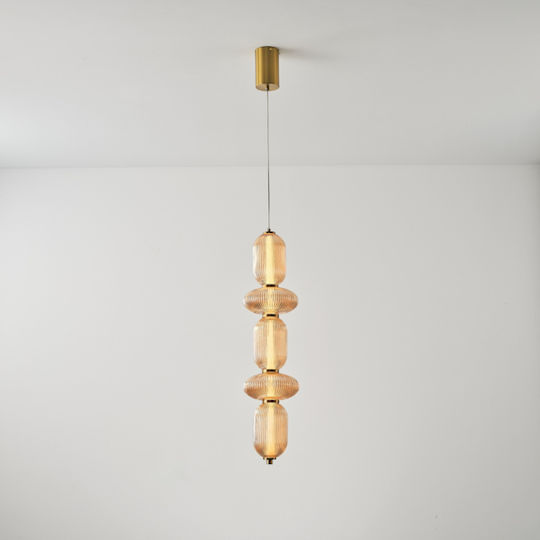 Eurolamp Verena LED Κρεμαστό Φωτιστικό Μελί 25x86x146εκ.