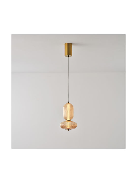 Eurolamp Verena Κρεμαστό Φωτιστικό Μελί LED με Θερμό Λευκό Φως 22x43x145εκ.