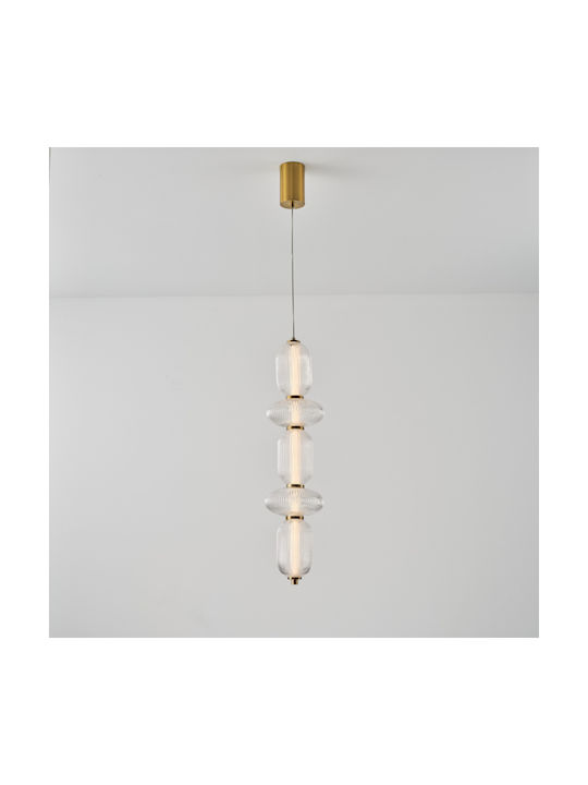 Eurolamp Verena Pendant Ceiling Light Transparent LED with Warm White Light 25x86x146cm