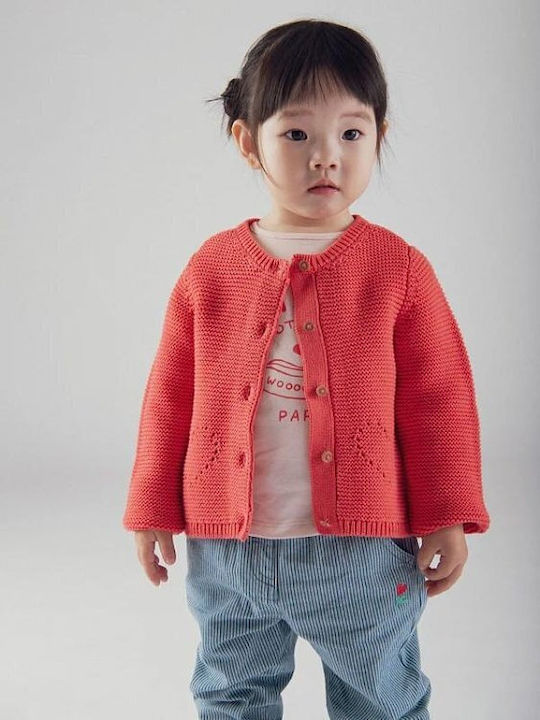 Kinderstrickjacke Gestrickt Rosa