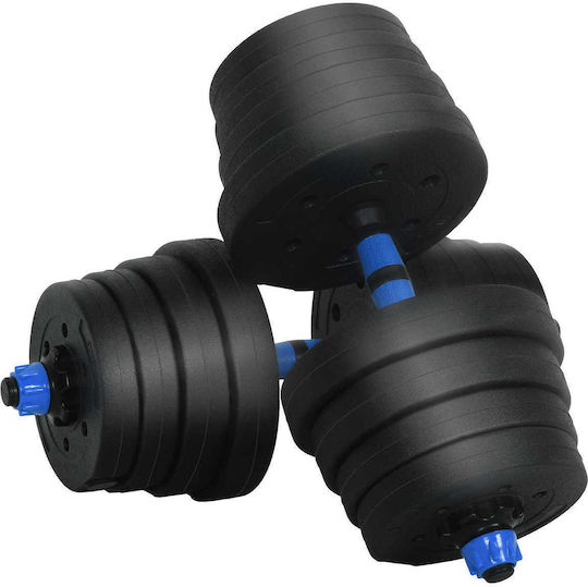 vidaXL Dumbbell Set with Bar Total Weight 30kg with Stand