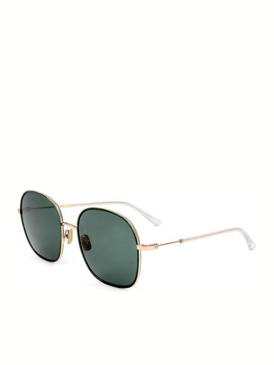 Sandro Unisex Sonnenbrillen mit Goldenem Rahmen und Grünen Gläsern