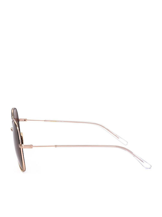 Sandro Unisex Sunglasses with Rose Gold Frame and Brown Lens
