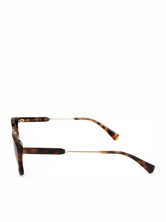 Sandro Unisex Sonnenbrillen mit Braunem Rahmen und Grünem Glas