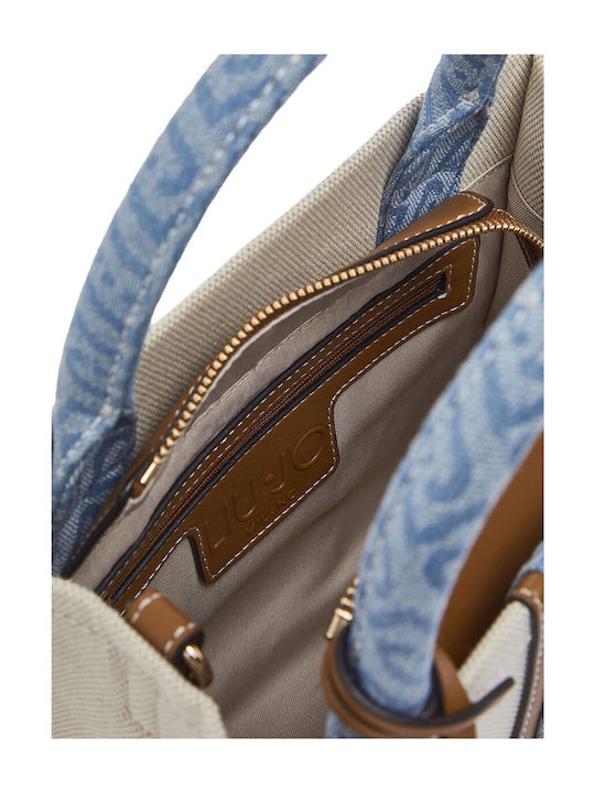 Fabric Women's Tote Handbag Beige