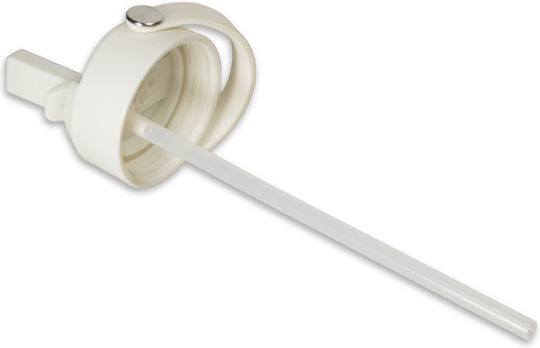 Cream White Dozze Water Bottle Straw Lid