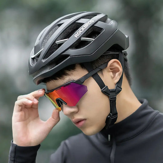 Rockbros Cycling Glasses with Purple Frame & Polarized / Transparent Lenses