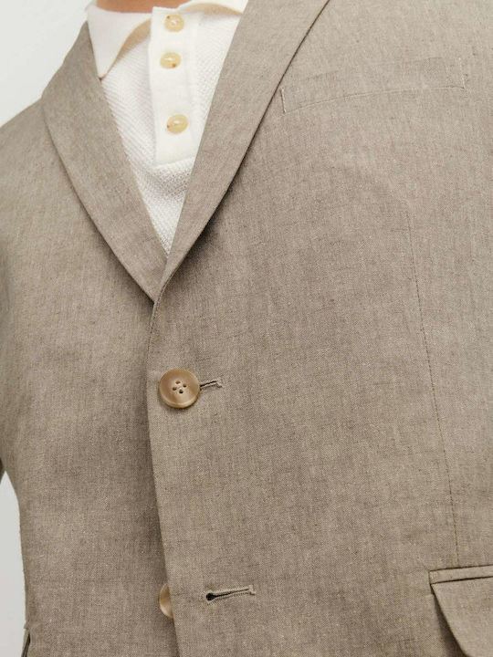 Riviera Men’s Suit Jacket with Slim Fit Beige