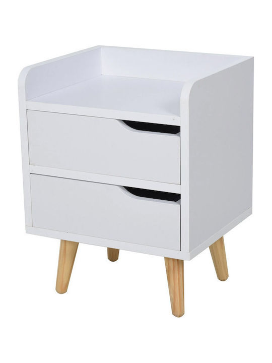 Комод Дървен Бял 33x28x42см