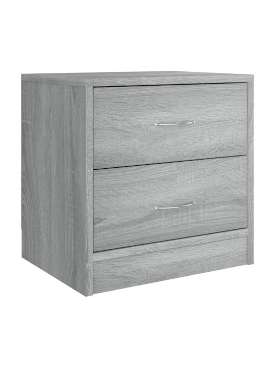 Wooden Bedside Table Γκρι Sonoma 40x30x40cm