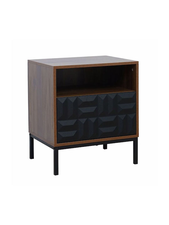 Nachttisch Zuma Holz mit Metallbeinen Braun 51.5x40x51.5cm