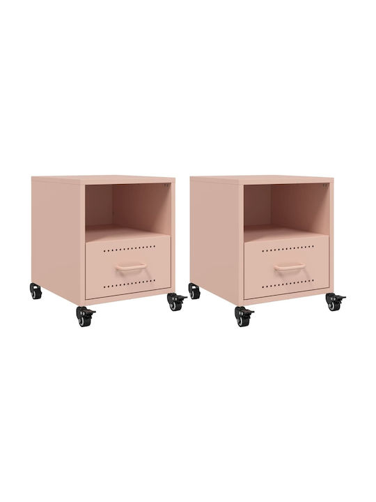 Noptiere Roz 2buc 36x39x43.5cm