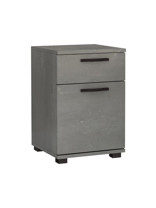 Bedside Table Veto Wooden Gray 40x39x57cm
