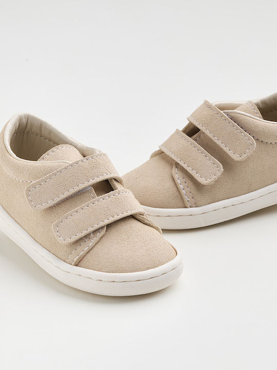 Ever Kid Βαπτιστικά Δερμάτινα Sneakers Μπεζ