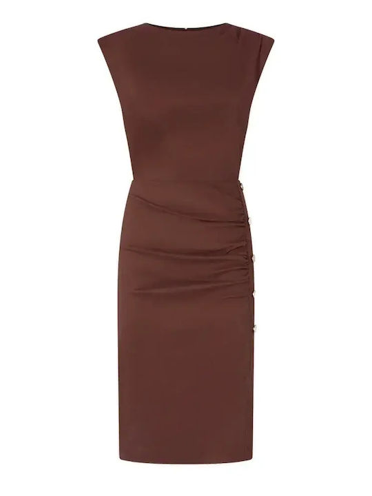 Καλοκαιρινό Midi Φόρεμα Earth Brown