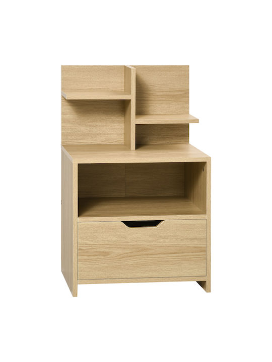 Wooden Bedside Table Beige 45x35x73cm