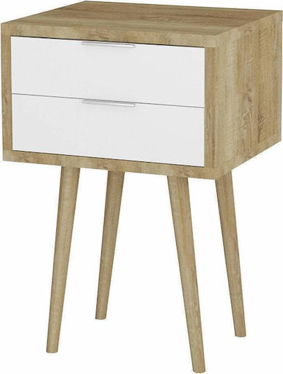 Scandii Noptiere Dormitor Din Lemn Albă Sonoma 40x35x61cm Scandii Noptiere Dormitor Din Lemn Albă Sonoma 40x35x61cm
