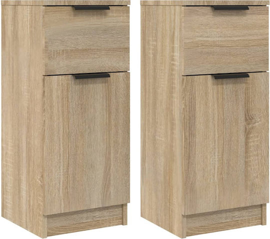 Κομοδίνα Ξύλινα Sonoma 2τμχ 30x30x70cm 811122 Κομοδίνα Ξύλινα Sonoma 2τμχ 30x30x70cm 811122