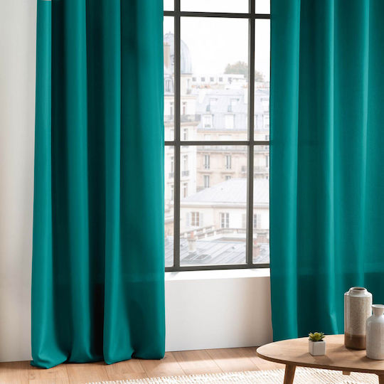 Curtain With Grommets Essentiel Blue Peacock 140x260cm