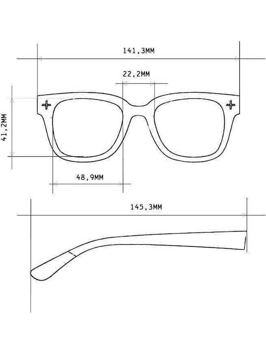 Okkia Giovanni Unisex Sonnenbrillen mit Horn umrandeten Rahmen Havana Schwarz Verlaufsfarbe