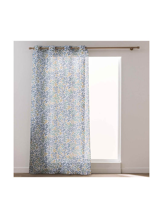 Curtain with Grommets Ilona Petrol Blue 140x240cm