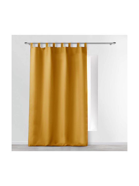 Curtain with Tab Tops Essentiel Ochre 140x260cm