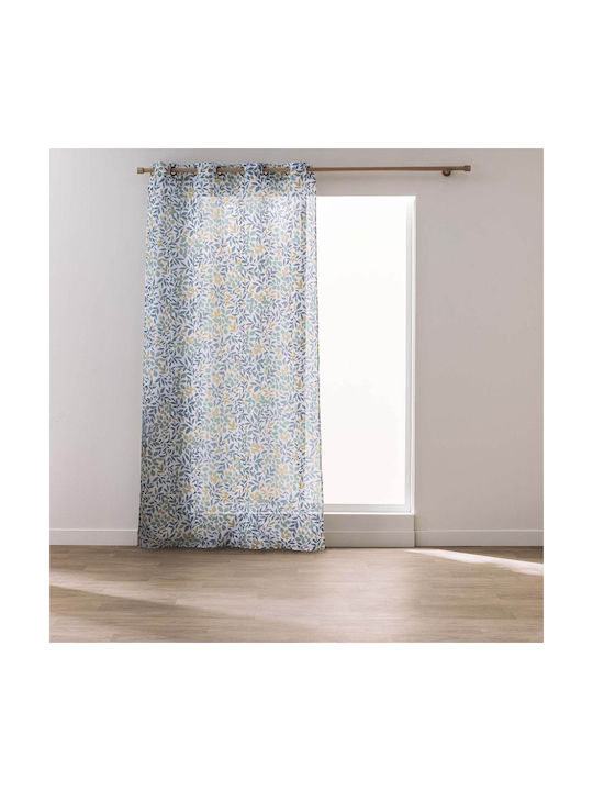 Curtain with Grommets Ilona Petrol Blue 140x240cm