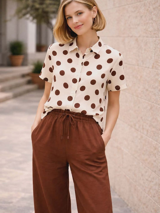 Women's Brown Set with Straight Leg Trousers