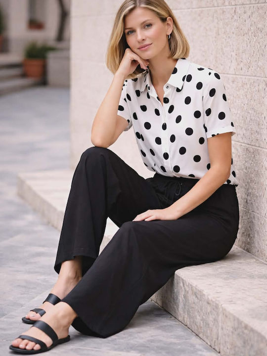 Women's Black Set with Straight Leg Trousers