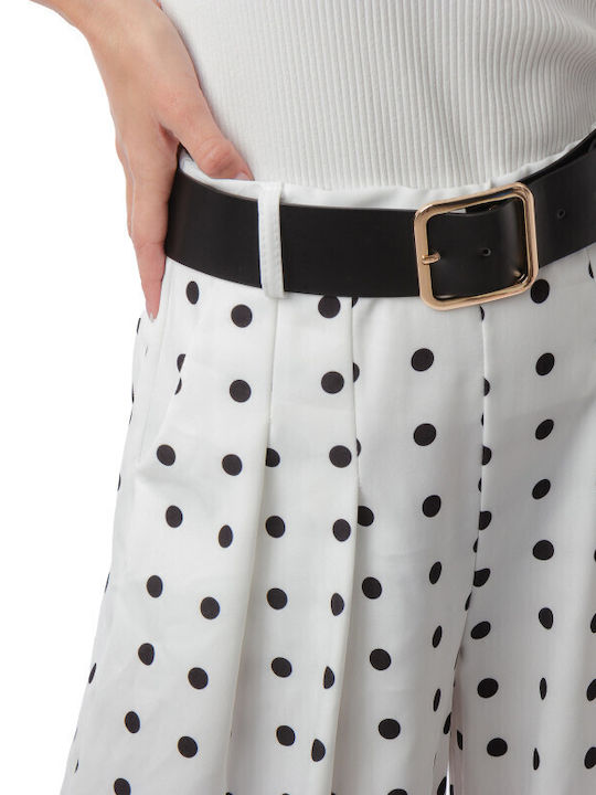 White Polka Dot Wide Pantaloons Belt