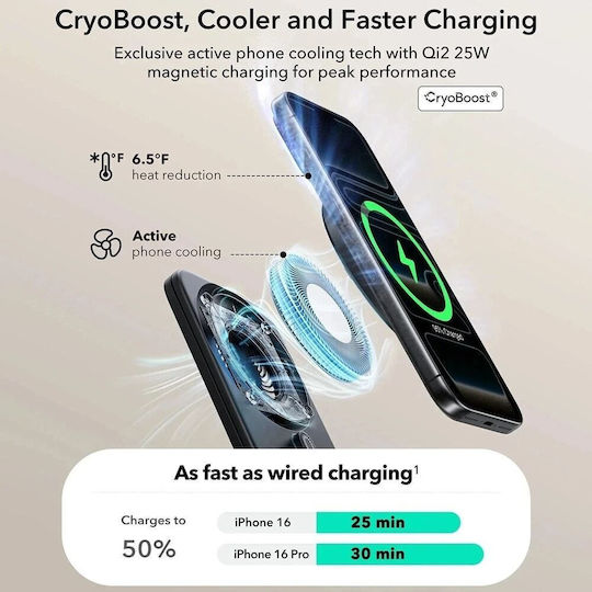 ESR Асимов Зарядно Устройство Qi2 65W Черно (CryoBoost Foldable 3-in-1)