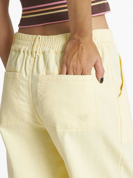 Break My Soul Women's Fabric Trousers Yellow