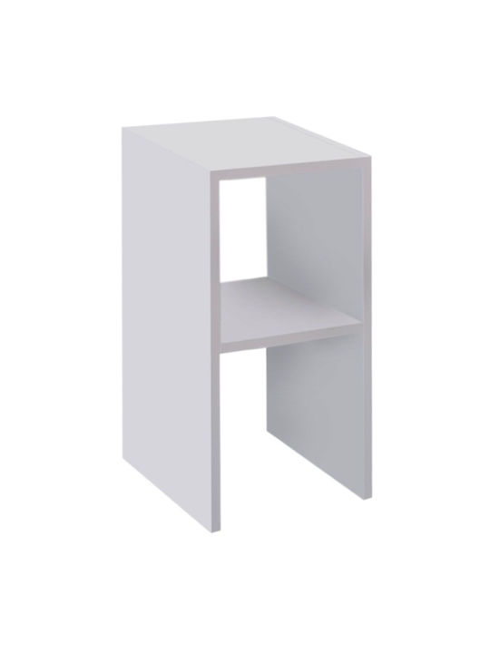 Tagore Wooden Bedside Table White 30x30x60cm