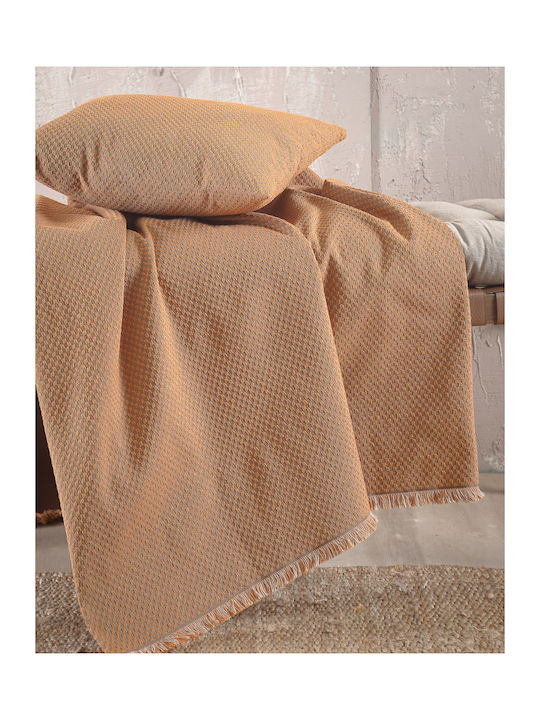 Rythmos Rami Three-Seater Sofa Jacquard Throw 180x280cm Ecru