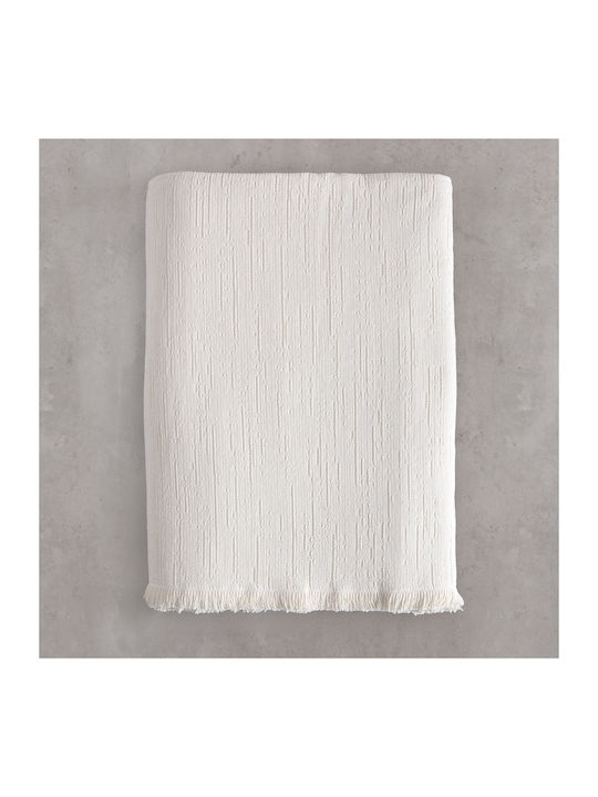 Rythmos Toris Dreisitzer-Sofa Wurf Jacquard 180x280cm Ecru