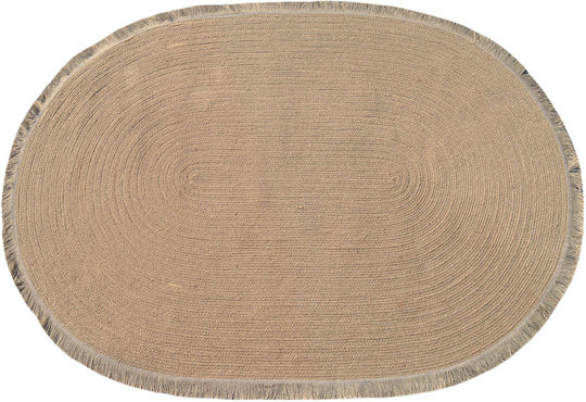 Χαλί Χειροποίητο Ψάθινο με Κρόσια 80x150cm Grey