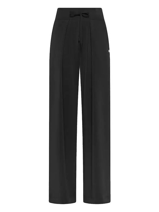 Women's Fabric Trousers in Palazzo Fit Black