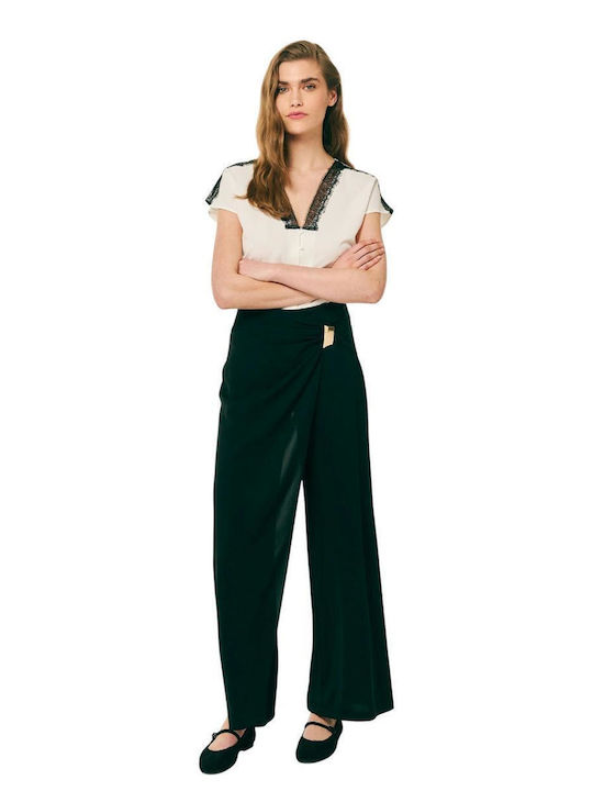 Women's Fabric Trousers in Regular Fit Black