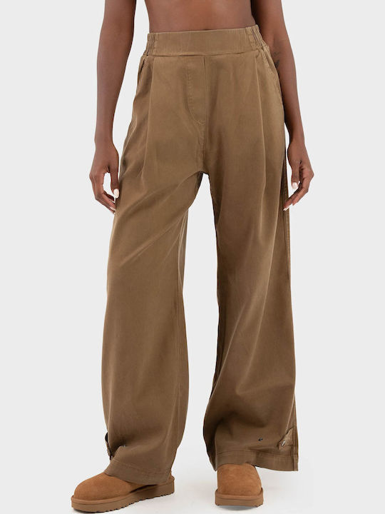 Women's Fabric Trousers Brown